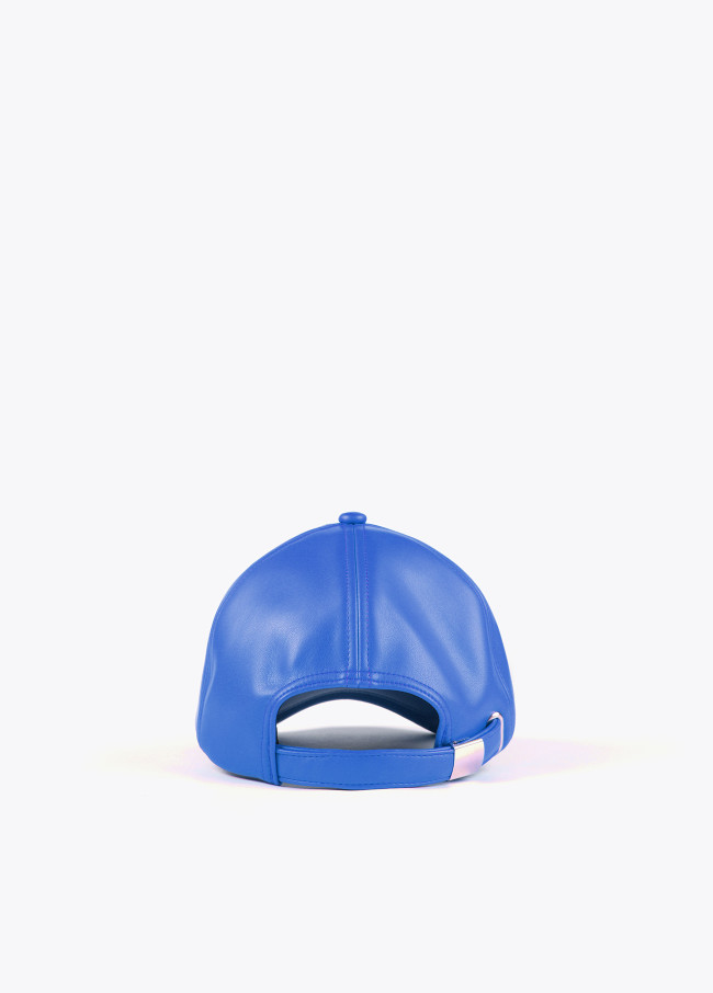 Faux leather cap