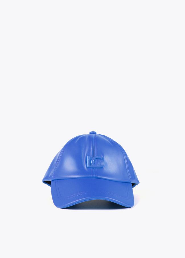 Faux leather cap