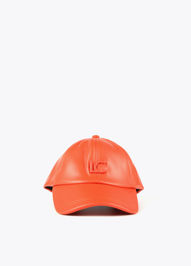 Faux leather cap