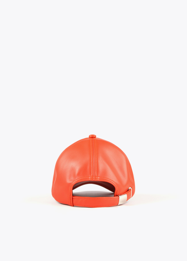 Faux leather cap