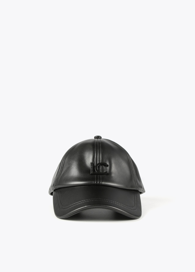 Faux leather cap