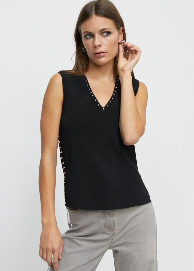 Studded knit top