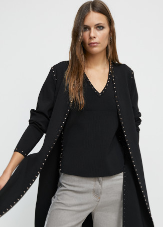 Studded knit cardigan