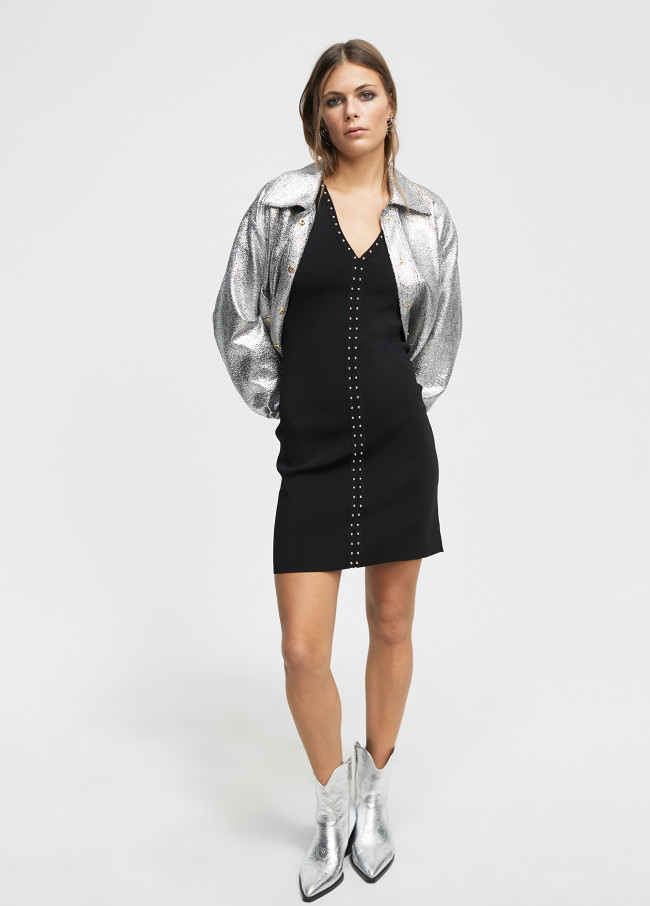 Vestito maglia borchie