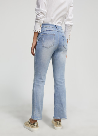 Iridescent-effect jeans