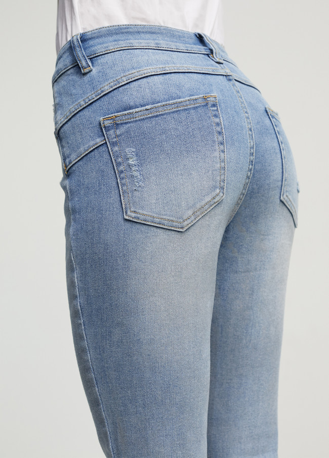 Iridescent-effect jeans