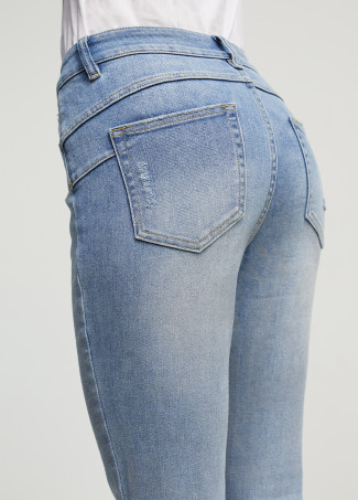 Iridescent-effect jeans