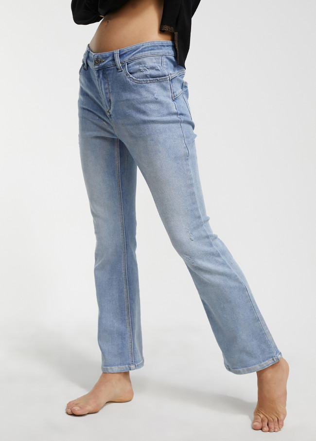 Iridescent-effect jeans
