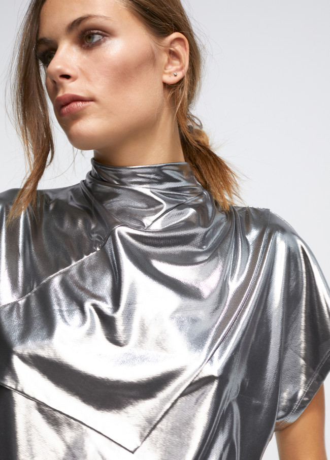 Shirt Laminat silberfarben