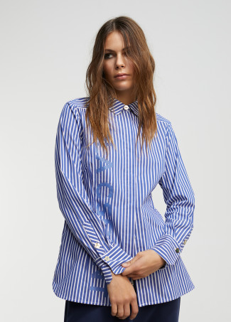 Striped shirt with logo