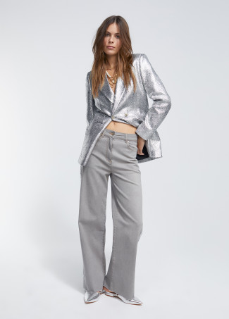 Blazer doppiopetto argentato