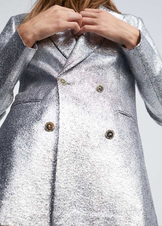 Blazer croisé argenté
