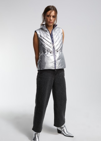 Veste sans manches bicolore