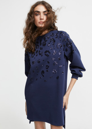 Dress with sequinned detail