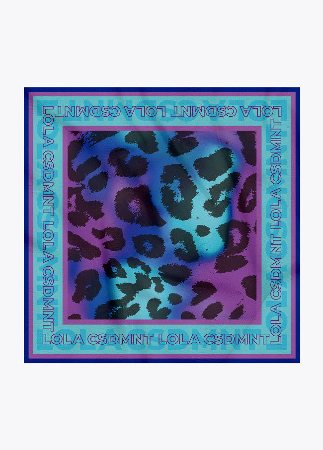 Blue animal print scarf