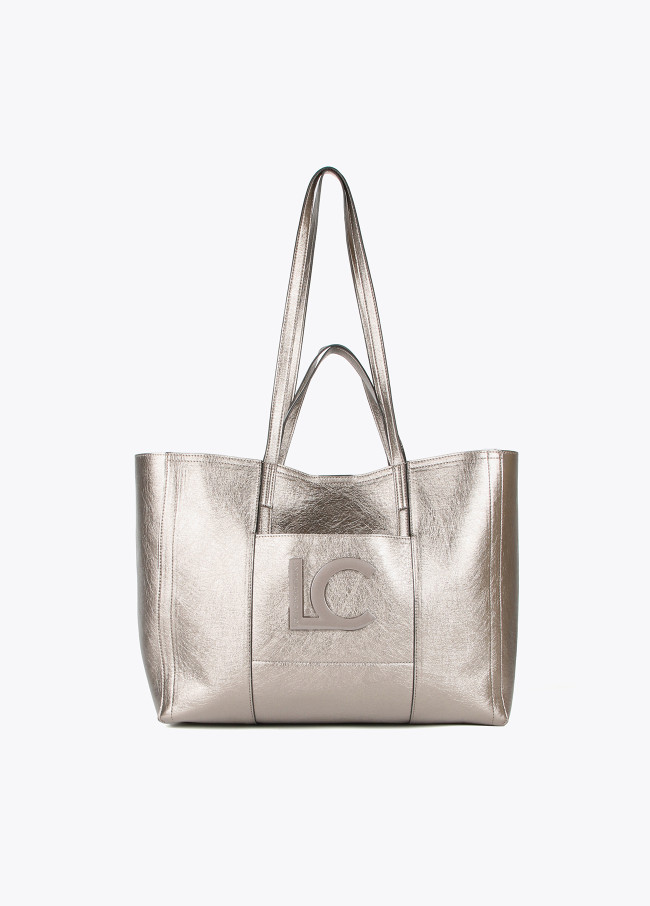 Metallic tote bag