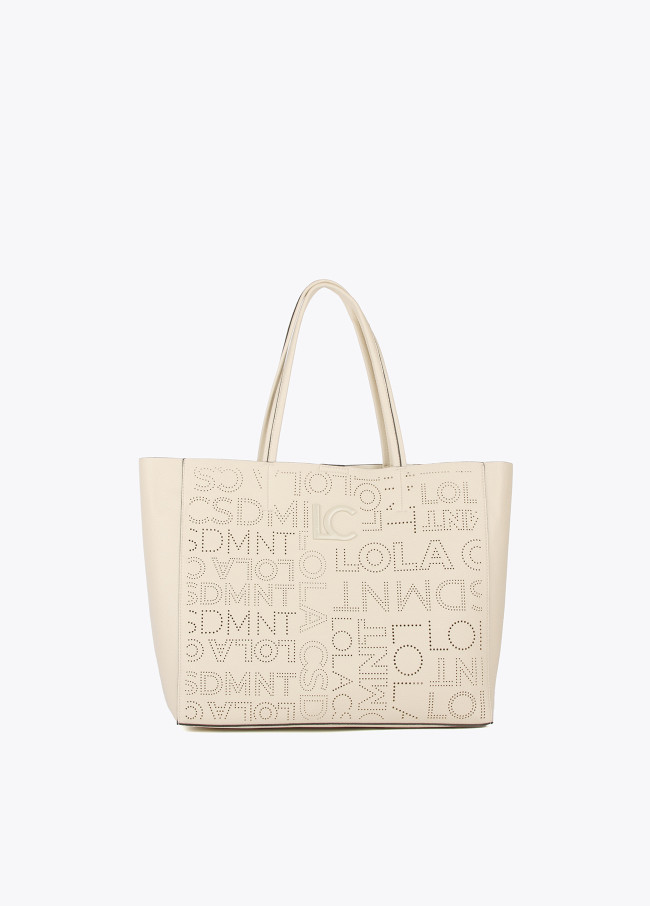 Cutwork logo tote bag