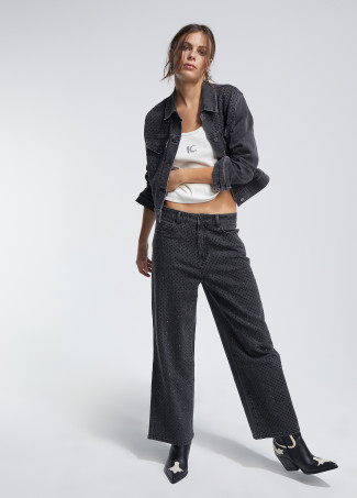 Veste en jean strass