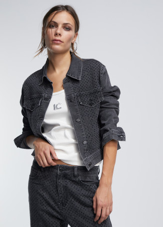 Giacca jeans strass