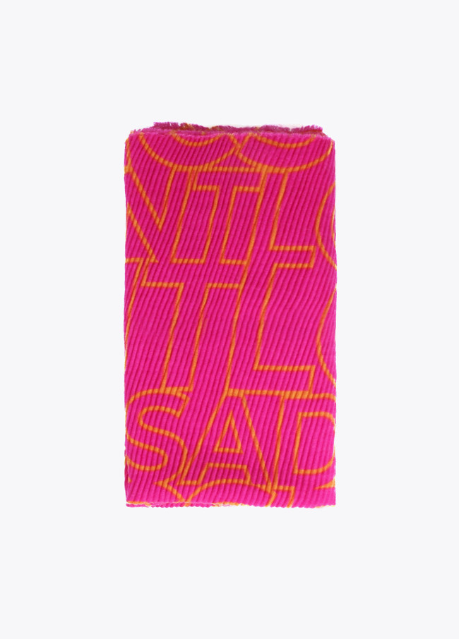 Pleated logo scarf