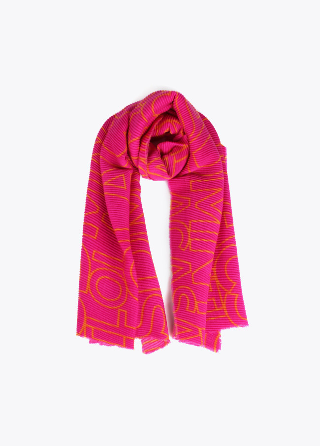 Pleated logo scarf