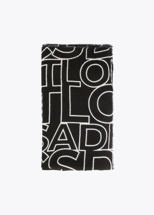 Pleated logo scarf