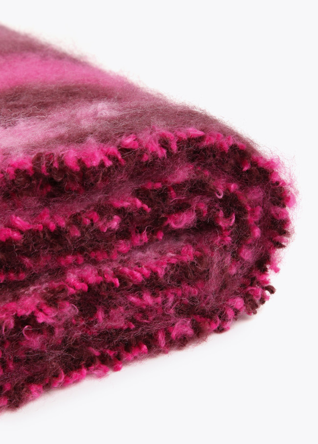 Animal print scarf with fringing