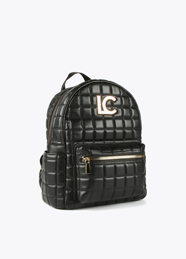 Mochila acolchoada aos quadrados