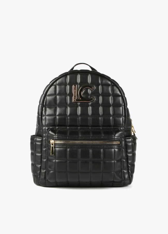 Quilted check backpack