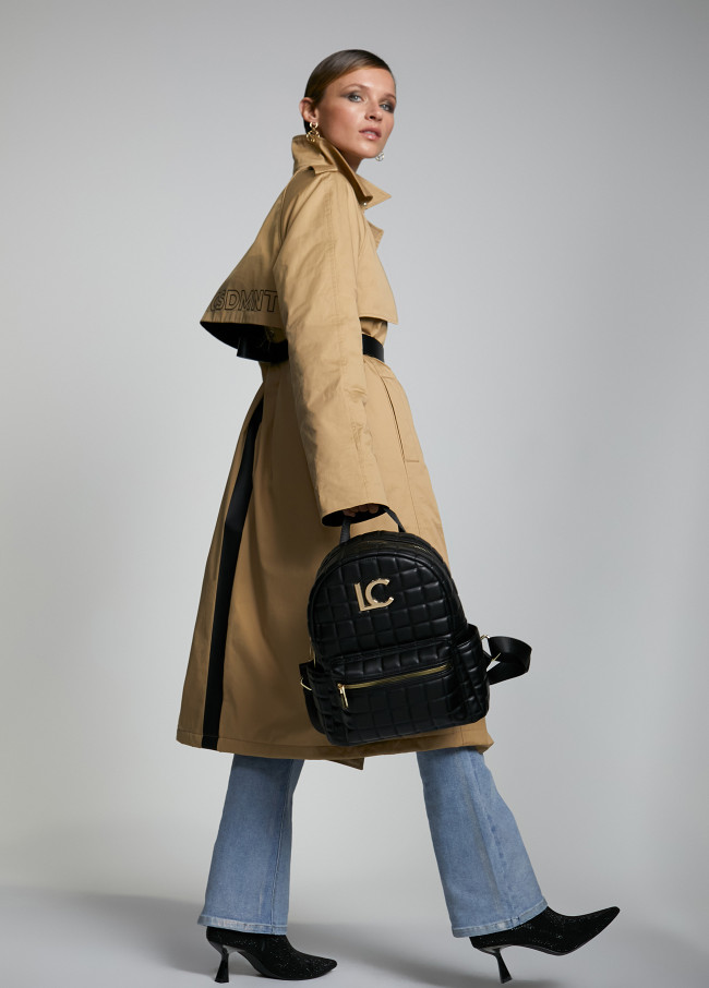 Quilted check backpack