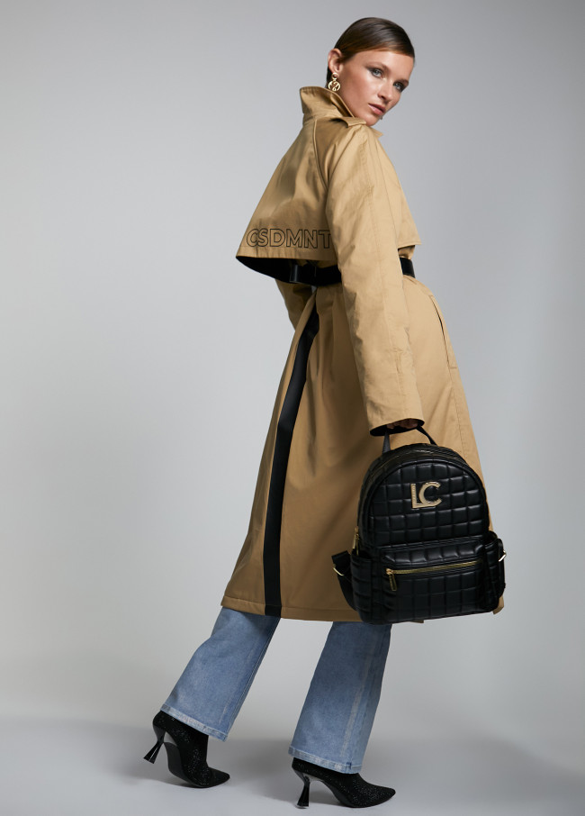 Quilted check backpack