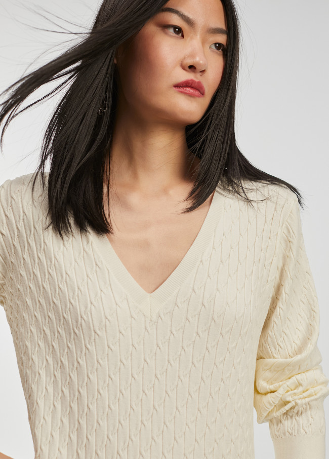 Cable-knit sweater