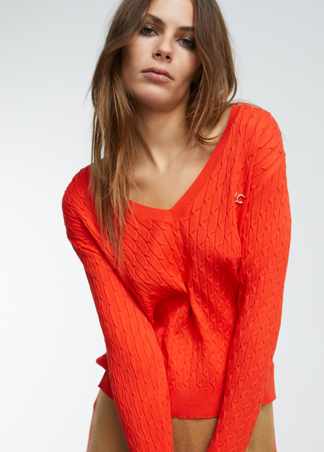 Cable-knit sweater