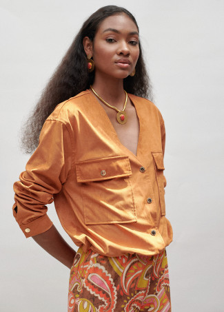 Bomber imitação de camurça