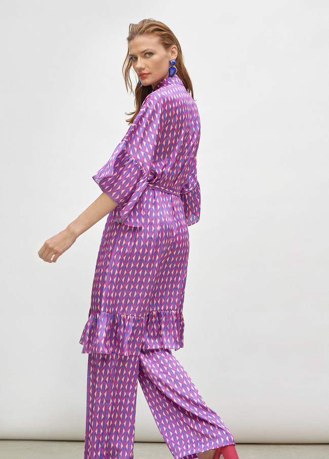 Vestido manga volantes