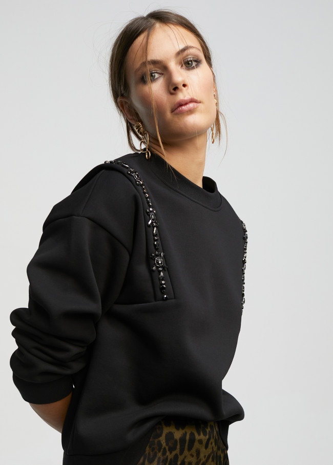 Sweat avec pierres fantaisie