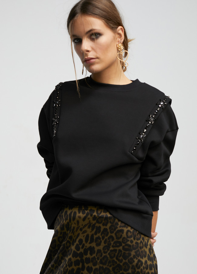 Sweatshirt mit Strass