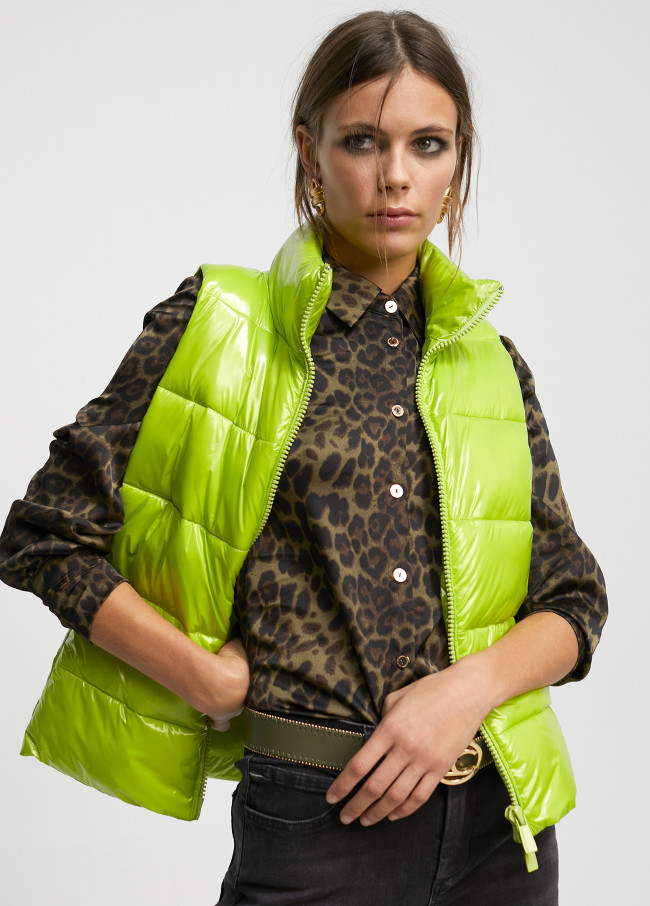 Cropped puffer gilet