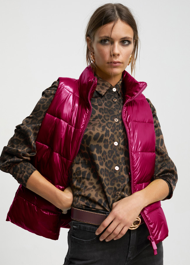 Cropped puffer gilet