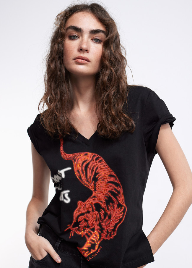T-Shirt Tiger Strass