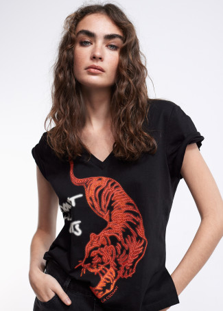Diamanté tiger T-shirt