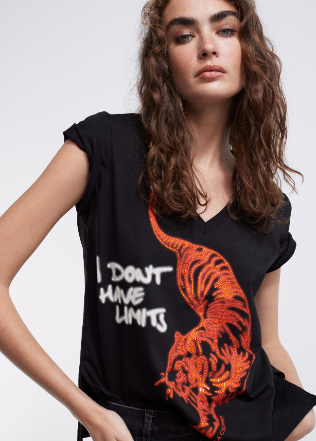 Camiseta tigre strass