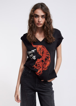 T-shirt tigre strass