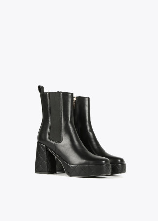 Black platform ankle boots