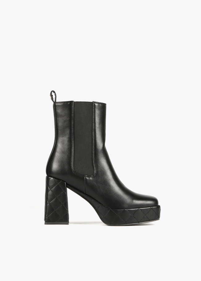 Black platform ankle boots