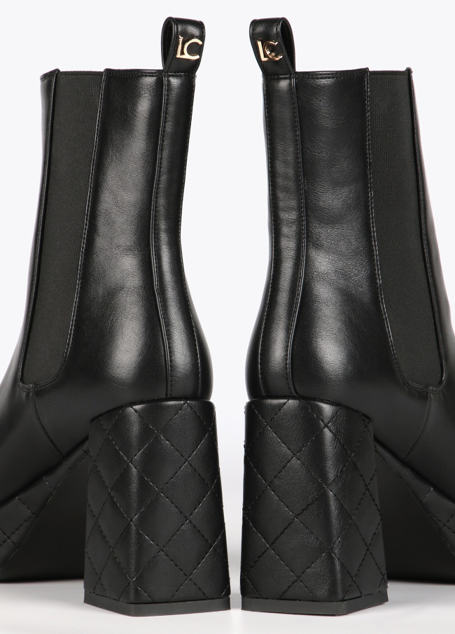 Black platform ankle boots