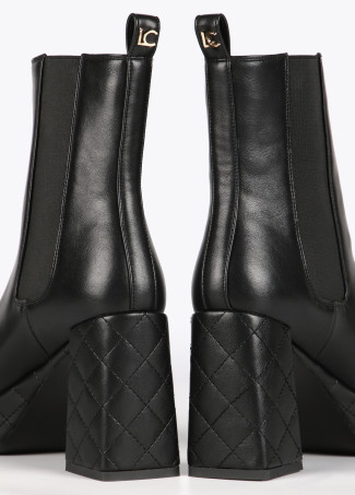 Black platform ankle boots