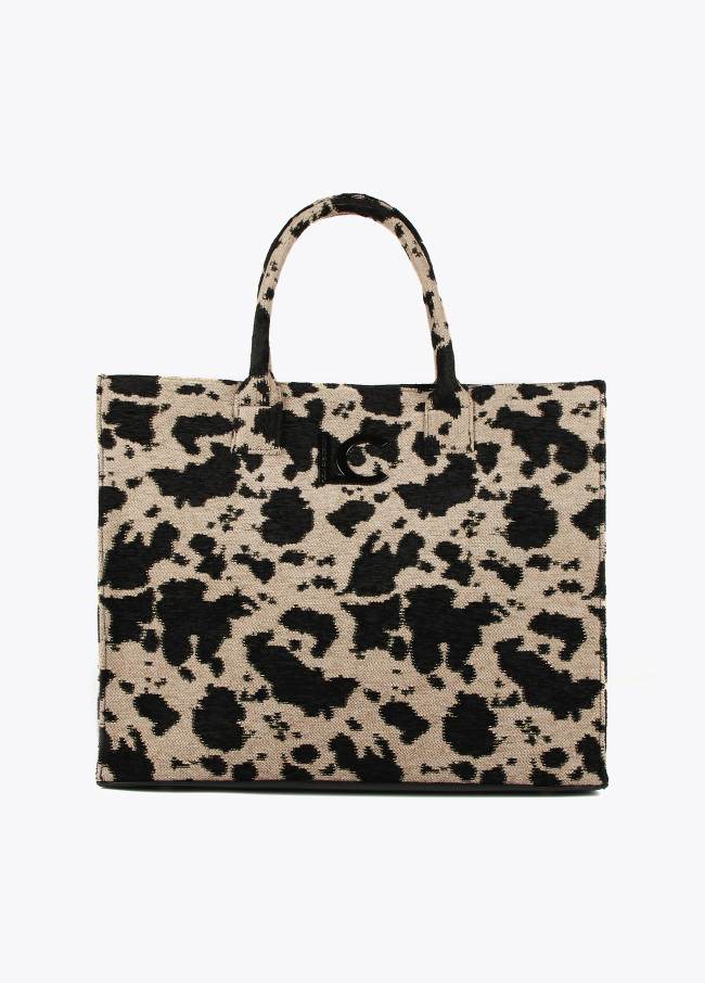 Animal print fabric tote bag