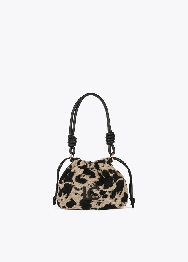 Animal print fabric crossbody bag