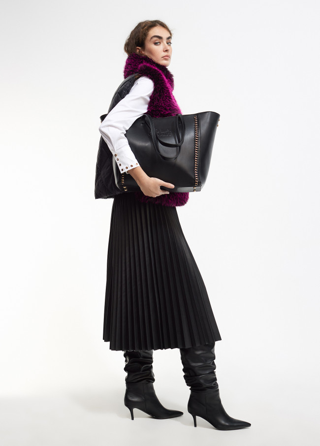 Veste sans manches fourrure